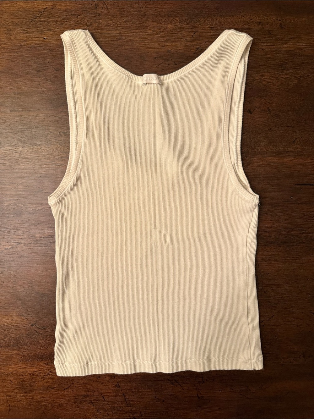 Cotton Rib Tank - Tan - L - Picture 2 of 3
